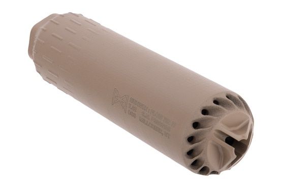 HUXWRX Flow 7.62 TI suppressor is a 3d printed flow through titanium design